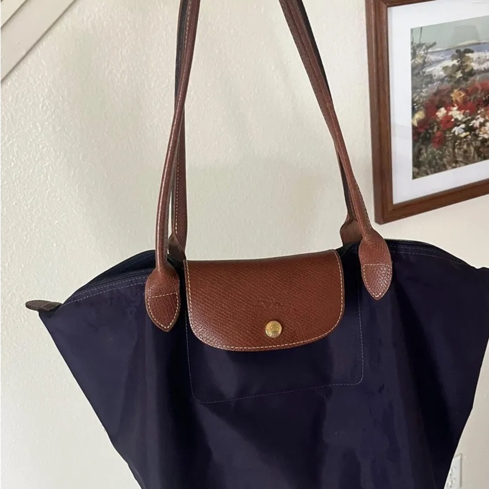 Longchamp Black and Brown Tote Bag